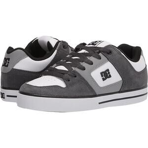 DC Men's Pure Casual Low Top Skate Shoe, Grey/Grey/White, 11.5 M